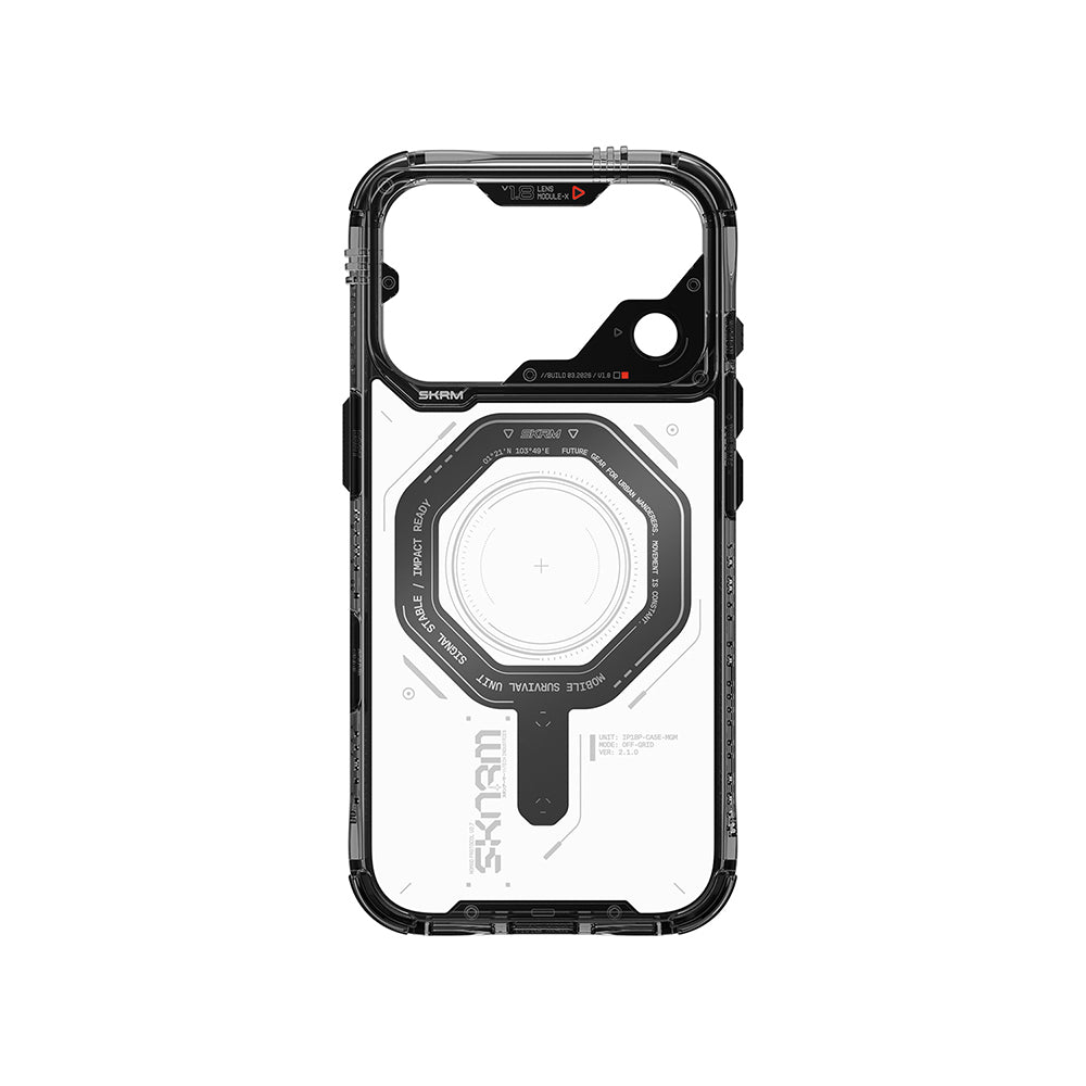 Apple iPhone 18 Pro Max Kılıf SkinArma M-safe Şarj Özellikli Airbag Tasarımlı Magma Kapak Füme