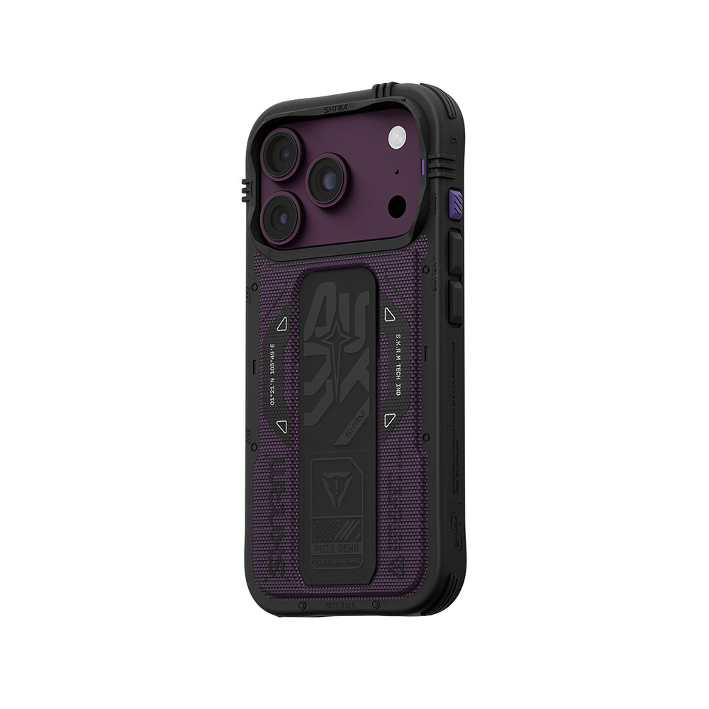 Apple iPhone 18 Pro Max Kılıf SkinArma M-safe Şarj Özellikli Airbag Tasarımlı Standlı Phantom Kapak Bordo