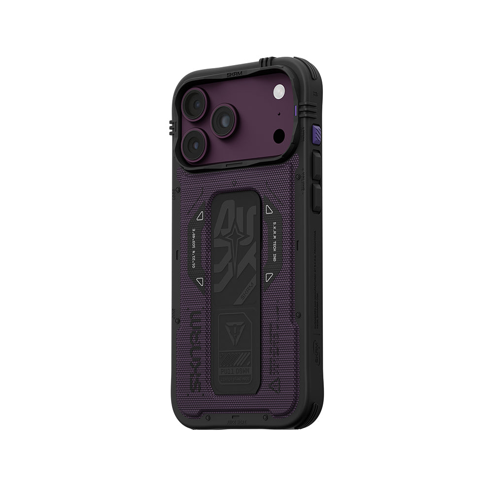 Apple iPhone 18 Pro Max Kılıf SkinArma M-safe Şarj Özellikli Airbag Tasarımlı Standlı Phantom Kapak Bordo
