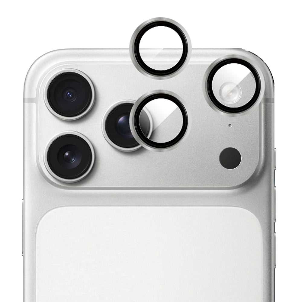 Apple iPhone 18 Pro Max Mohseven Sapphire One by One Alüminyum Safir Kamera Lens Koruyucu Gümüş