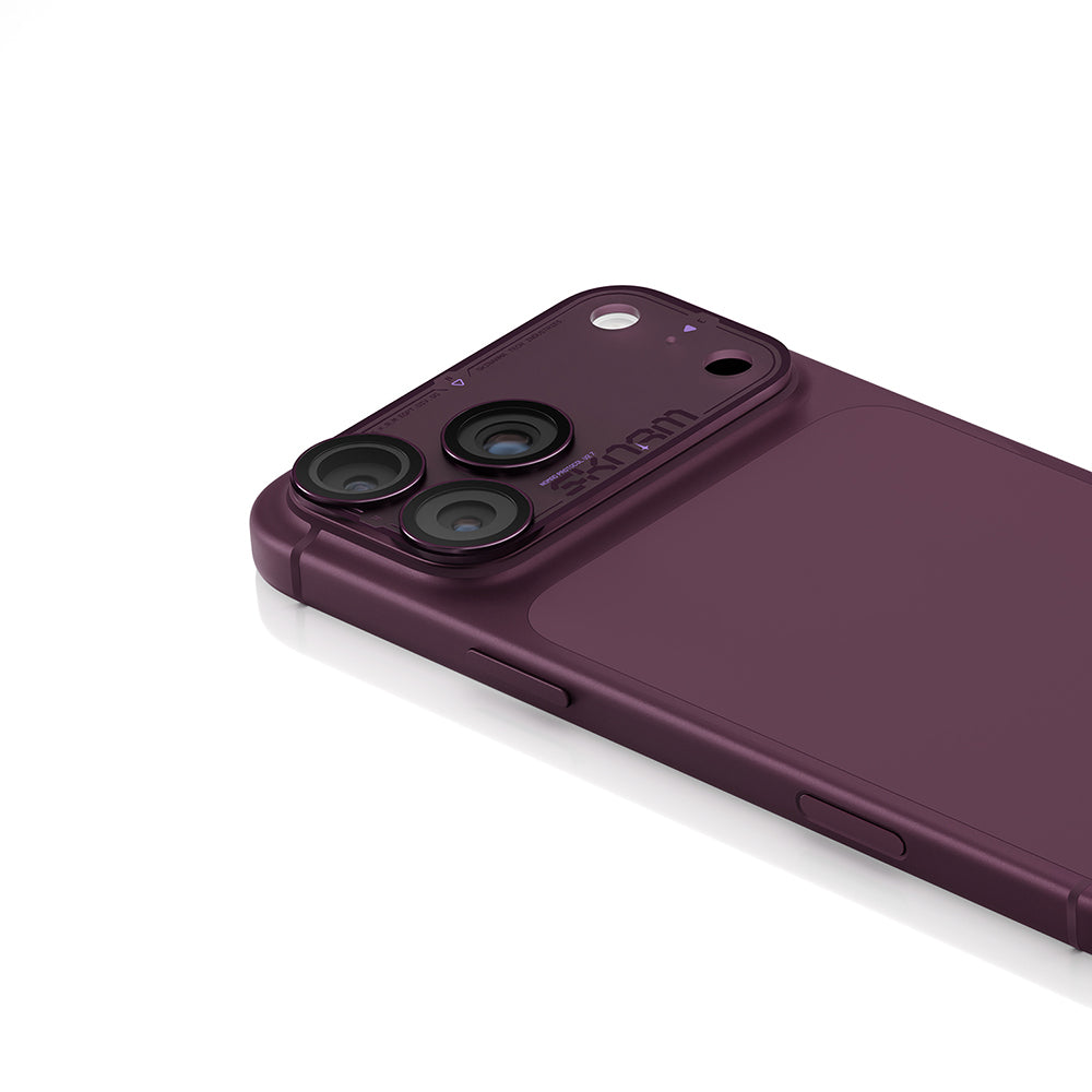 Apple iPhone 18 Pro Max Skinarma Atlas Serisi Ionix Kamera Lens Koruyucu Bordo