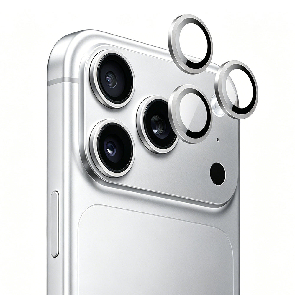 Apple iPhone 18 Pro Mohseven Sapphire One by One Alüminyum Safir Kamera Lens Koruyucu Gümüş