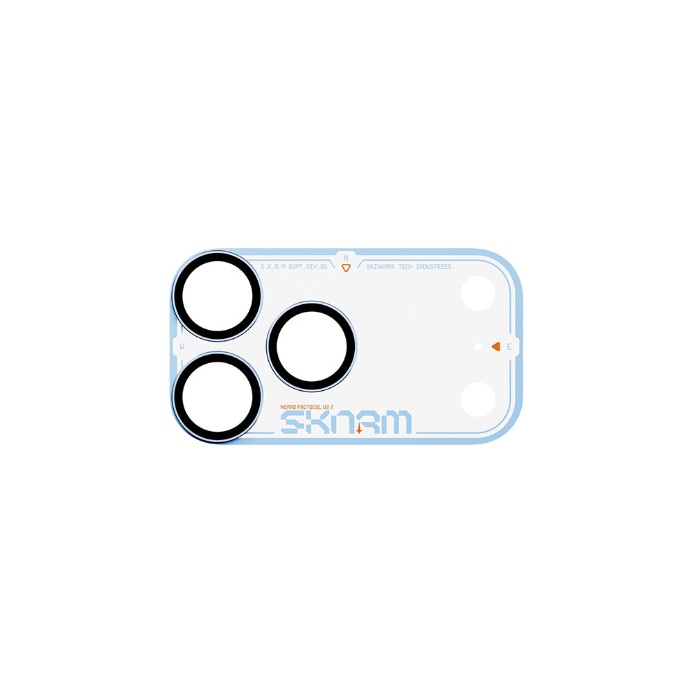 Apple iPhone 18 Pro Skinarma Atlas Serisi Ionix Kamera Lens Koruyucu Mavi