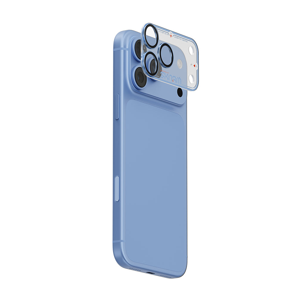 Apple iPhone 18 Pro Skinarma Atlas Serisi Ionix Kamera Lens Koruyucu Mavi