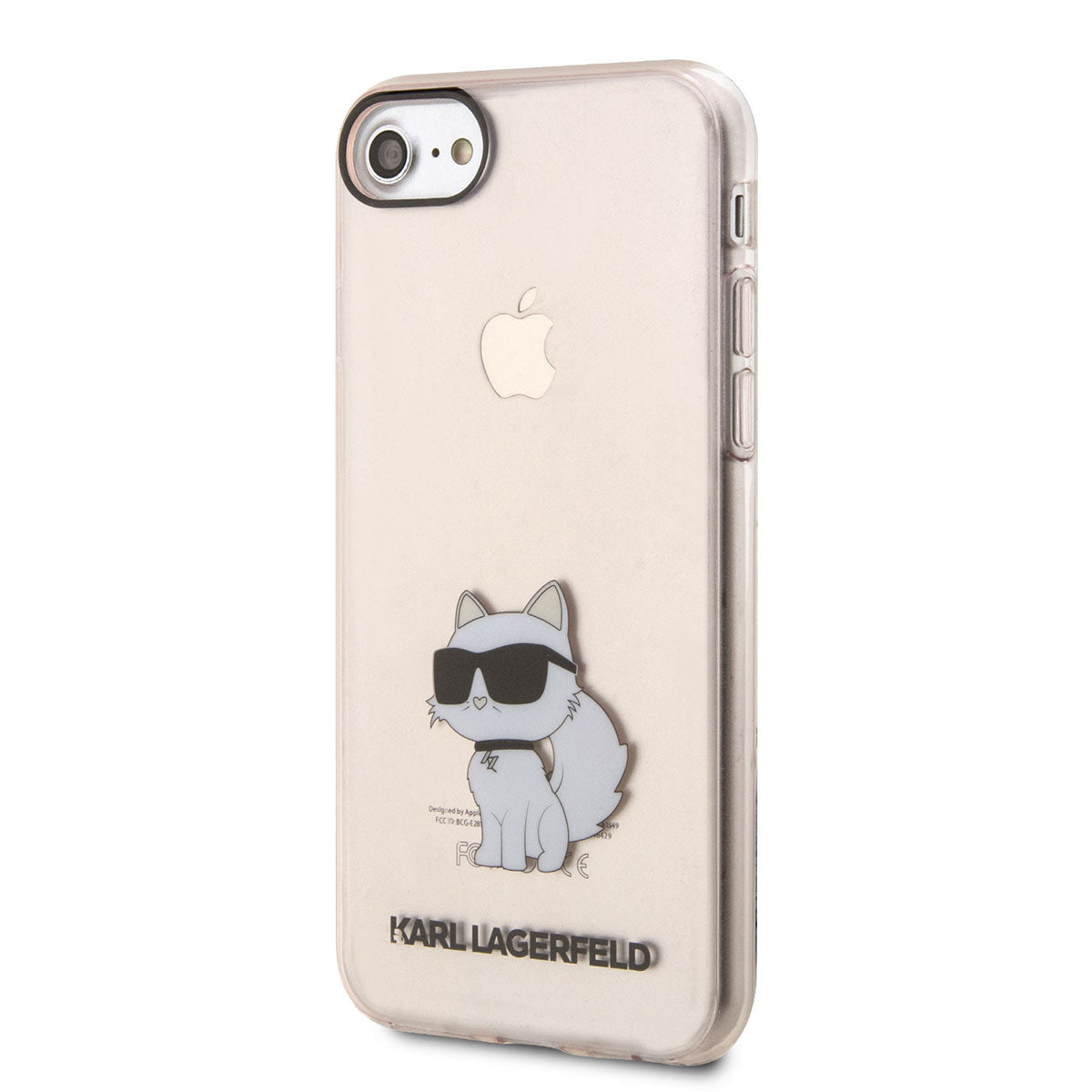 iPhone 7 Kılıf Karl Lagerfeld Transparan Choupette Dizayn Kılıf Pembe