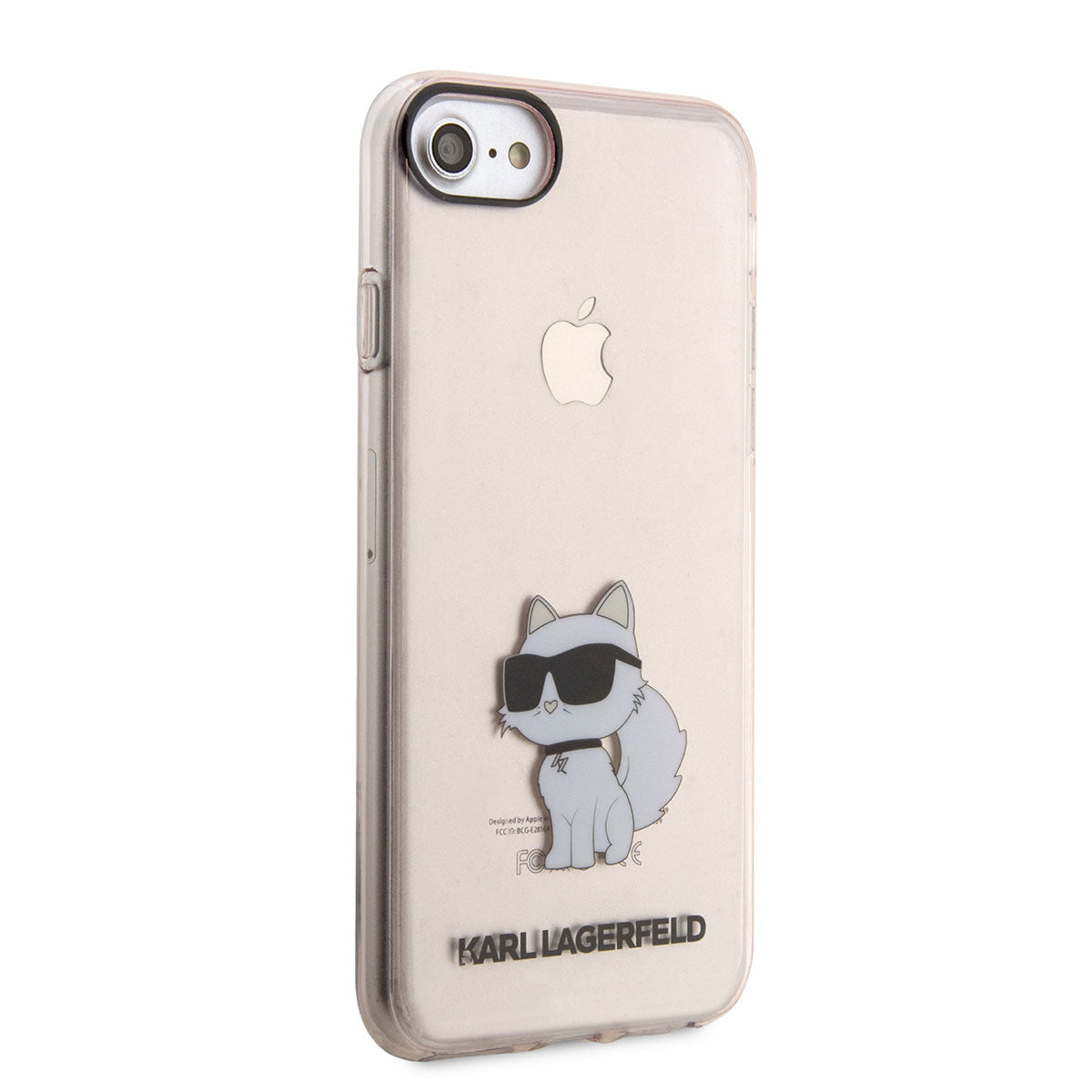 iPhone 8 Kılıf Karl Lagerfeld Transparan Choupette Dizayn Kılıf Pembe