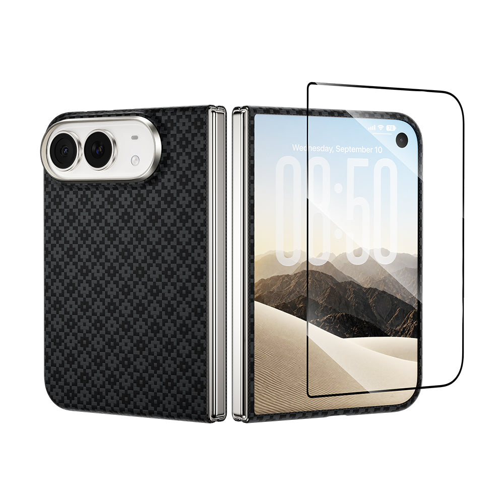 Apple iPhone Duo Benks ArmorAir ArmorGrid Grand Combo Üçlü Aksesuar Seti (Ön Arka Kevlar Karbon Kapak + Ekran Koruyucu) Siyah