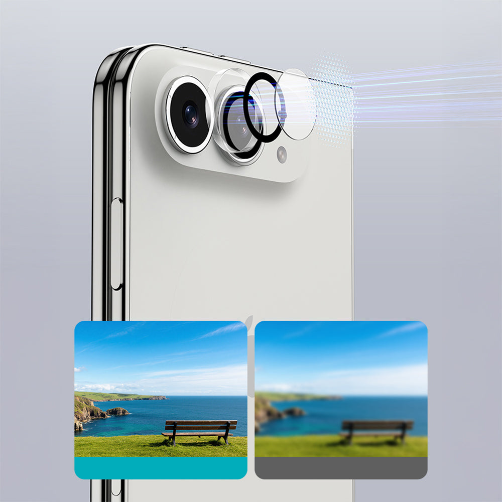 Apple iPhone Duo Benks OmniWarrior Kamera Lens Koruyucu + Kolay Uygulama Aparatlı Şeffaf
