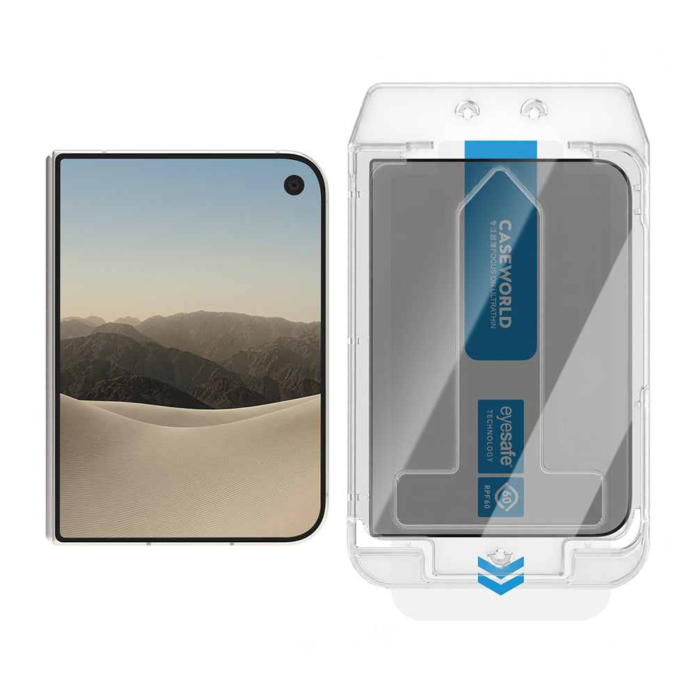 Apple iPhone Duo CaseWorld Applicator Serisi 2.5D Eyesafe Mavi Işık Teknolojili 0.33mm Privacy Temperli Cam Ekran Koruyucu + Uygulama Aparatı Siyah