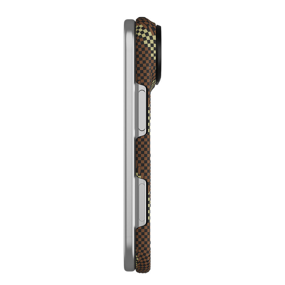 Apple iPhone Duo (Fold) Kılıf M-safe Şarj Özellikli Raptic Aramid SkinPro Scepter Serisi Karbon Kapak Siyah
