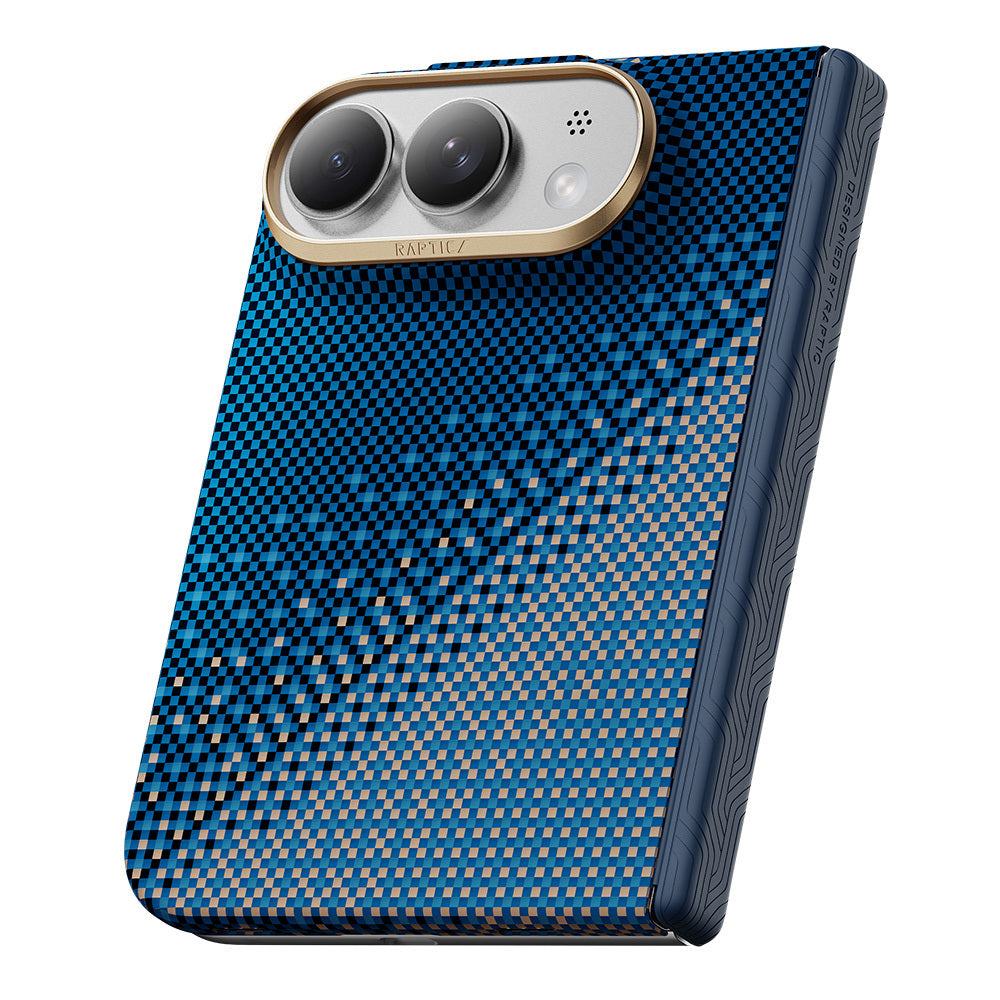 Apple iPhone Duo (Fold) Kılıf M-safe Şarj Özellikli Raptic Aramid SkinPro Serenity Serisi Kapak Lacivert