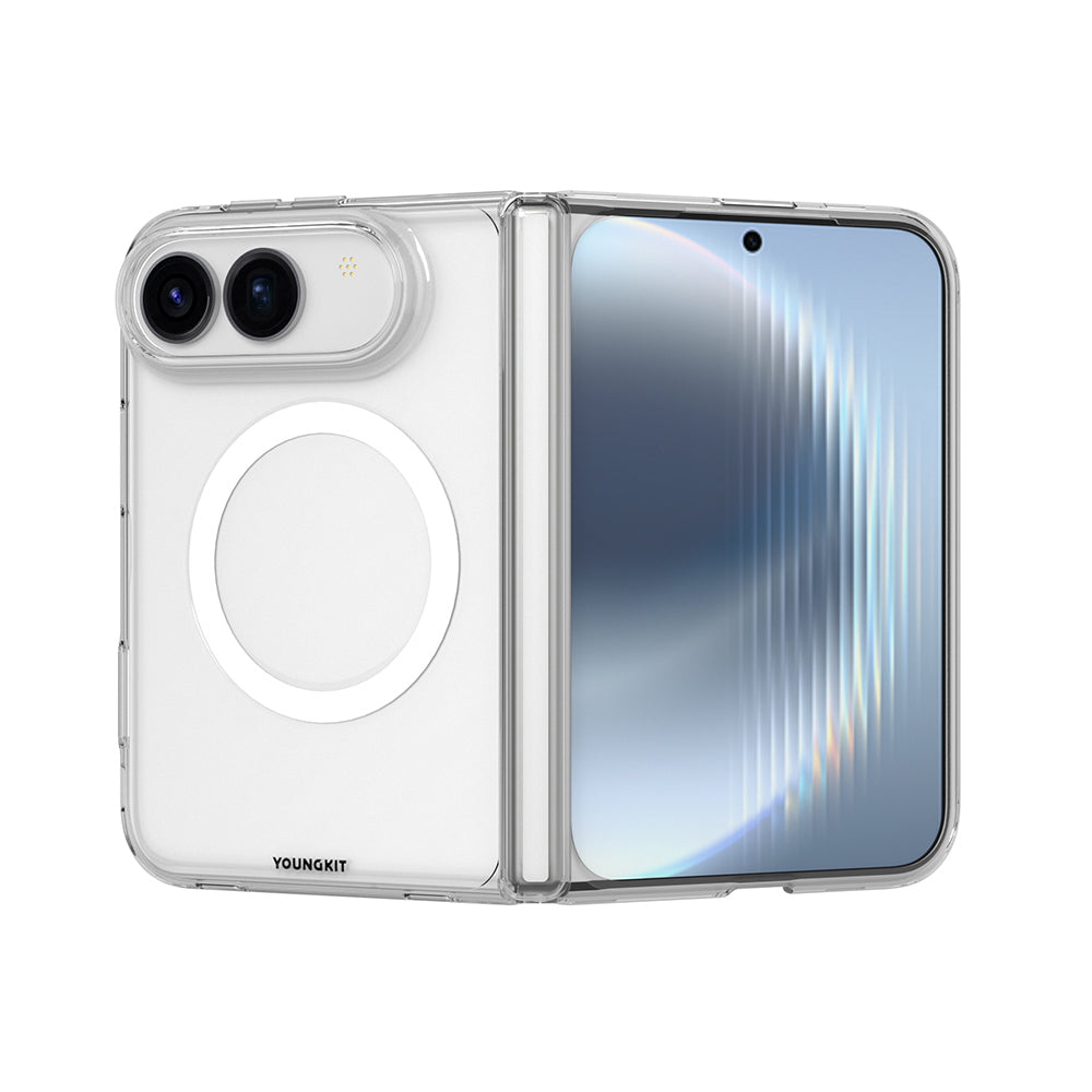 Apple iPhone Duo Kılıf M-safe Şarj Özellikli 2in1 Youngkit Clear Serisi Kapak Şeffaf