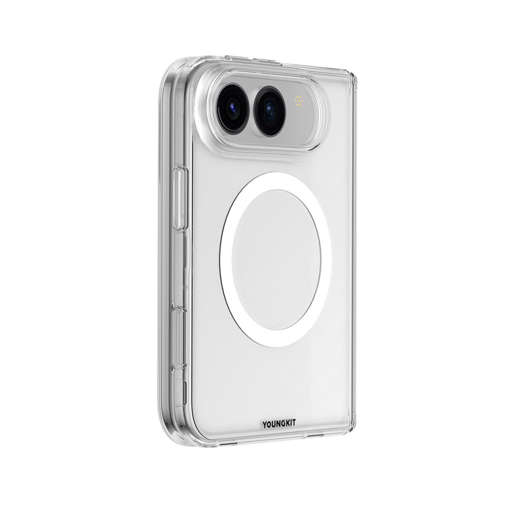 Apple iPhone Duo Kılıf M-safe Şarj Özellikli 2in1 Youngkit Clear Serisi Kapak Şeffaf