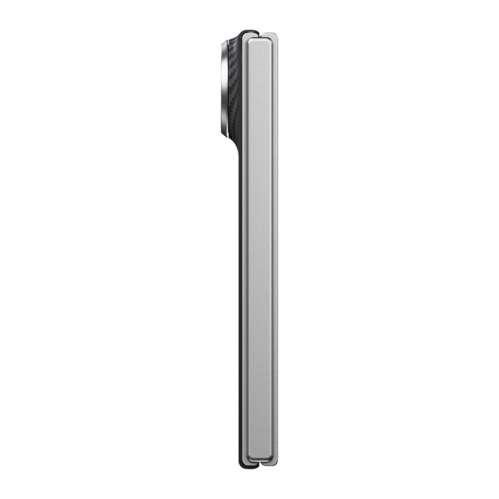 Apple iPhone Duo Kılıf M-safe Şarj Özellikli 600D Aramid Karbon Fiber Pitaka Edge Serisi Black-Grey Twill Kapak Siyah-Gri