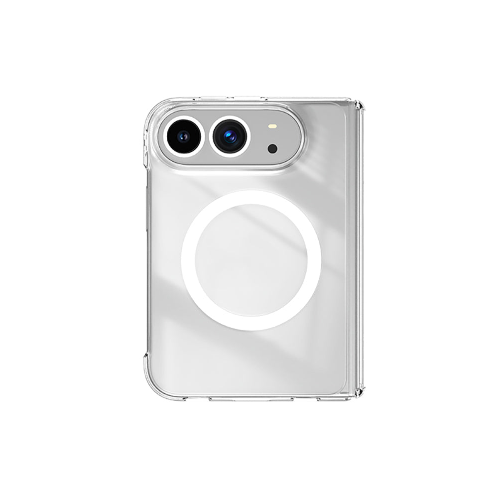 Apple iPhone Duo Kılıf M-safe Şarj Özellikli Transparan Sert PC Wlons Pita Kapak Şeffaf