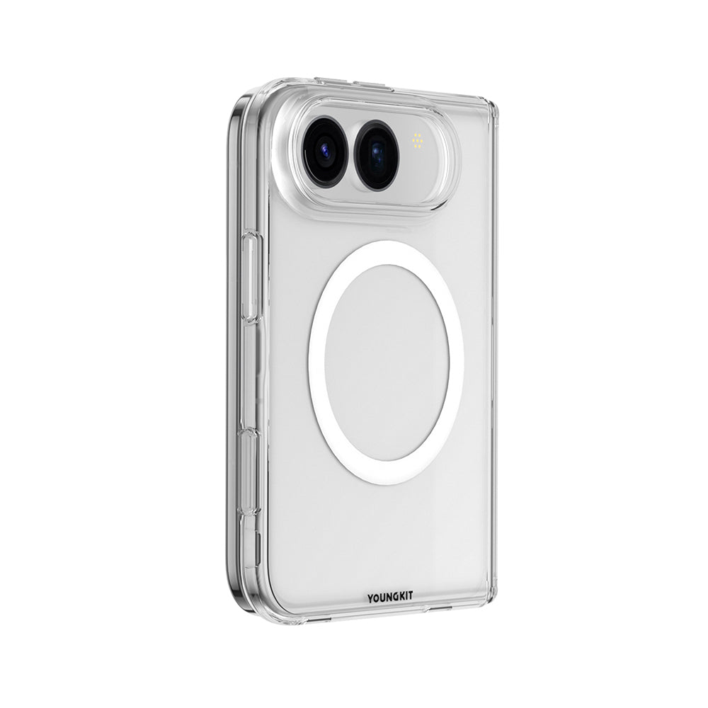 Apple iPhone Duo Kılıf M-safe Şarj Özellikli Youngkit Clear Serisi Kapak Şeffaf