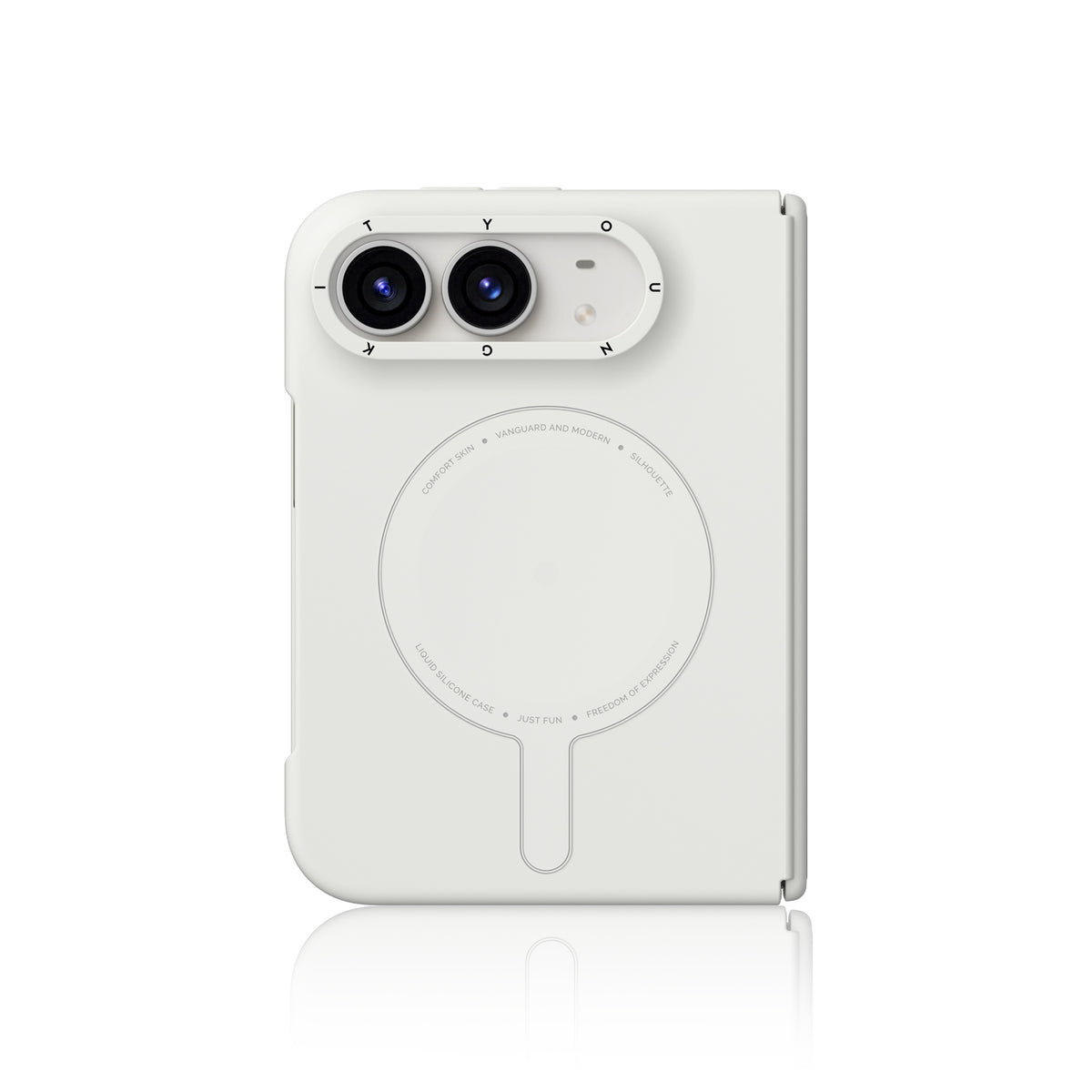 Apple iPhone Duo Kılıf M-Safe Şarj Özellikli Youngkit Morandi Serisi Kapak Beyaz