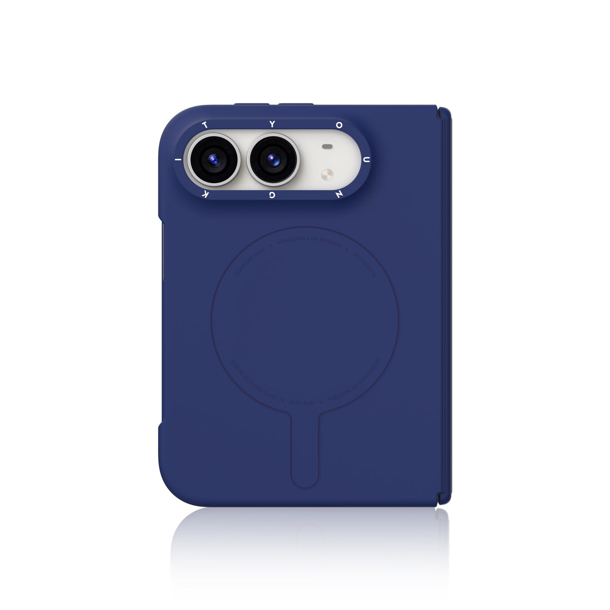 Apple iPhone Duo Kılıf M-Safe Şarj Özellikli Youngkit Morandi Serisi Kapak Lacivert