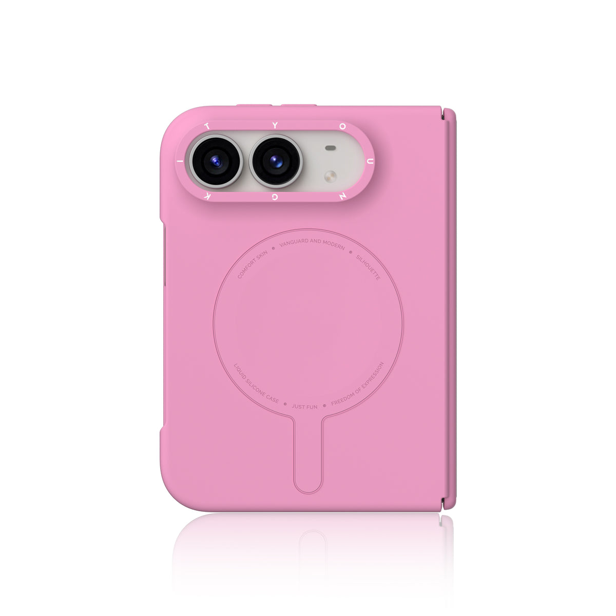 Apple iPhone Duo Kılıf M-Safe Şarj Özellikli Youngkit Morandi Serisi Kapak Pembe