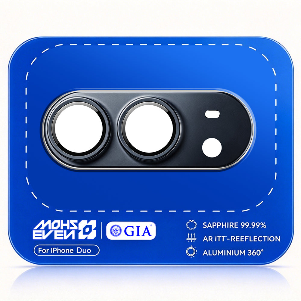 Apple iPhone Duo Mohseven Alüminyum Kaplamalı Safir Anti Reflective Kamera Lens Koruyucu Lacivert