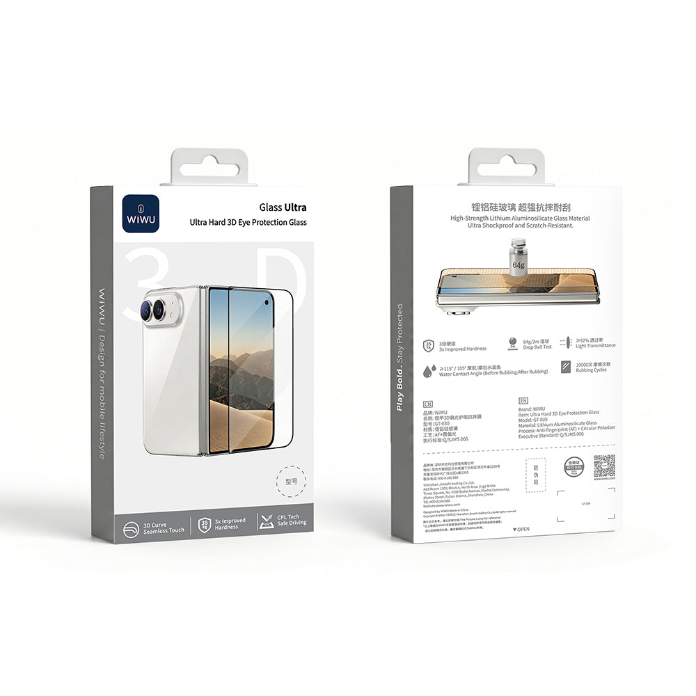 Apple iPhone Duo Wiwu GT-030 3D Çizilmeye Dayanıklı Temperli Cam Ekran Koruyucu Şeffaf