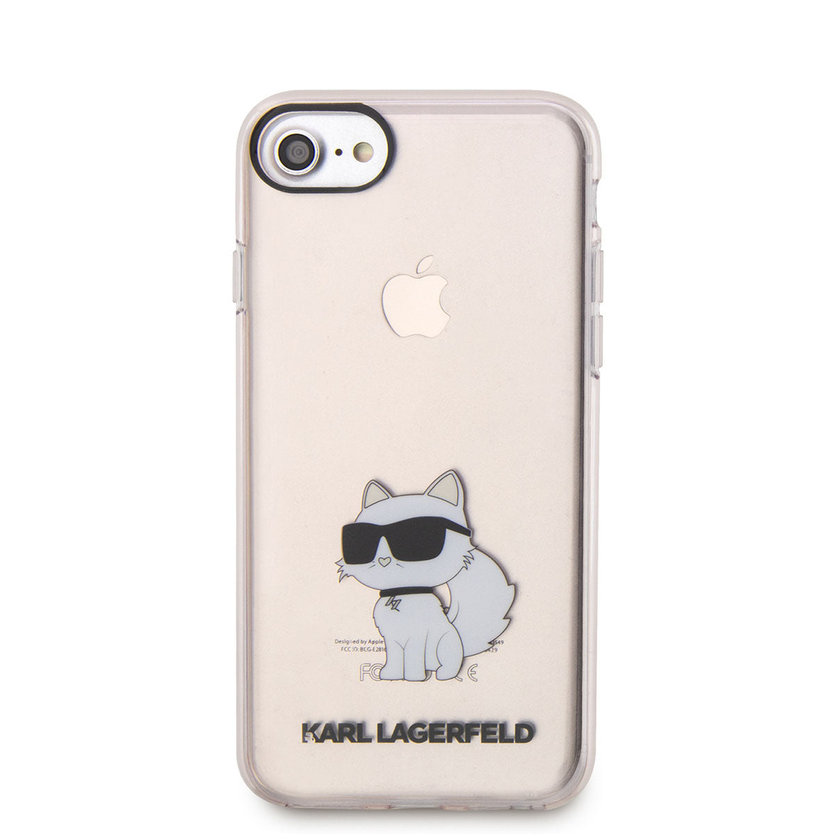iPhone SE 2020 Kılıf Karl Lagerfeld Transparan Choupette Dizayn Kılıf Pembe
