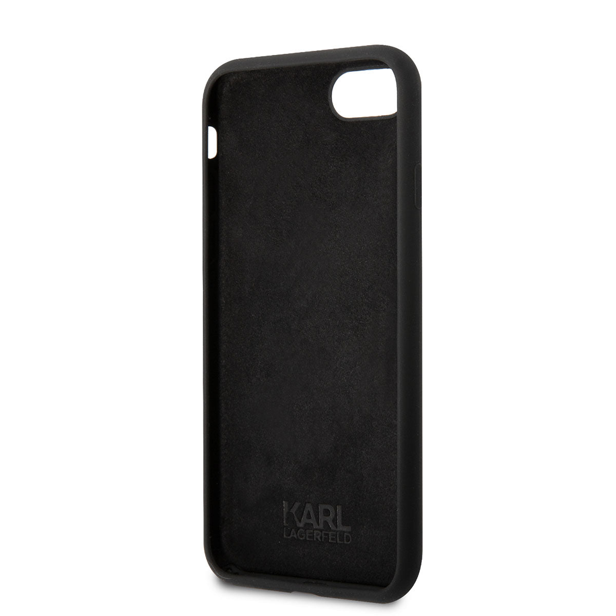 iPhone SE 2022 Kılıf Karl Lagerfeld Silikon Choupette Dizayn Kılıf Siyah