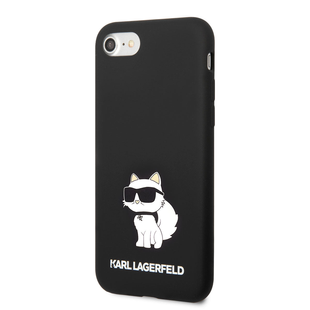 iPhone SE 2022 Kılıf Karl Lagerfeld Silikon Choupette Dizayn Kılıf Siyah