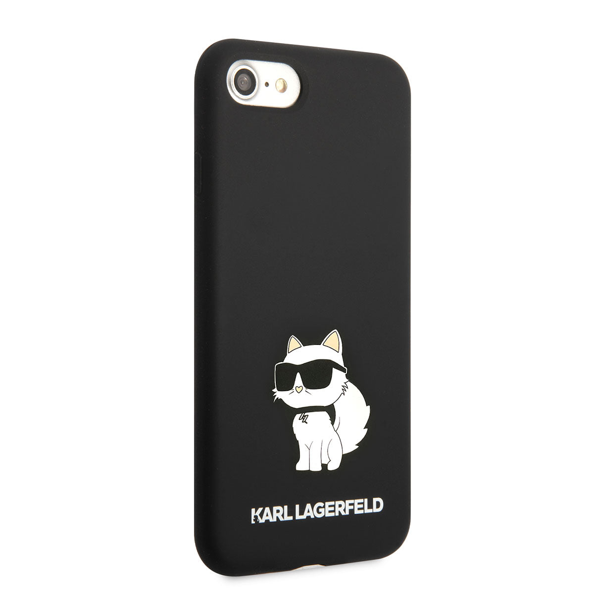 iPhone SE 2022 Kılıf Karl Lagerfeld Silikon Choupette Dizayn Kılıf Siyah