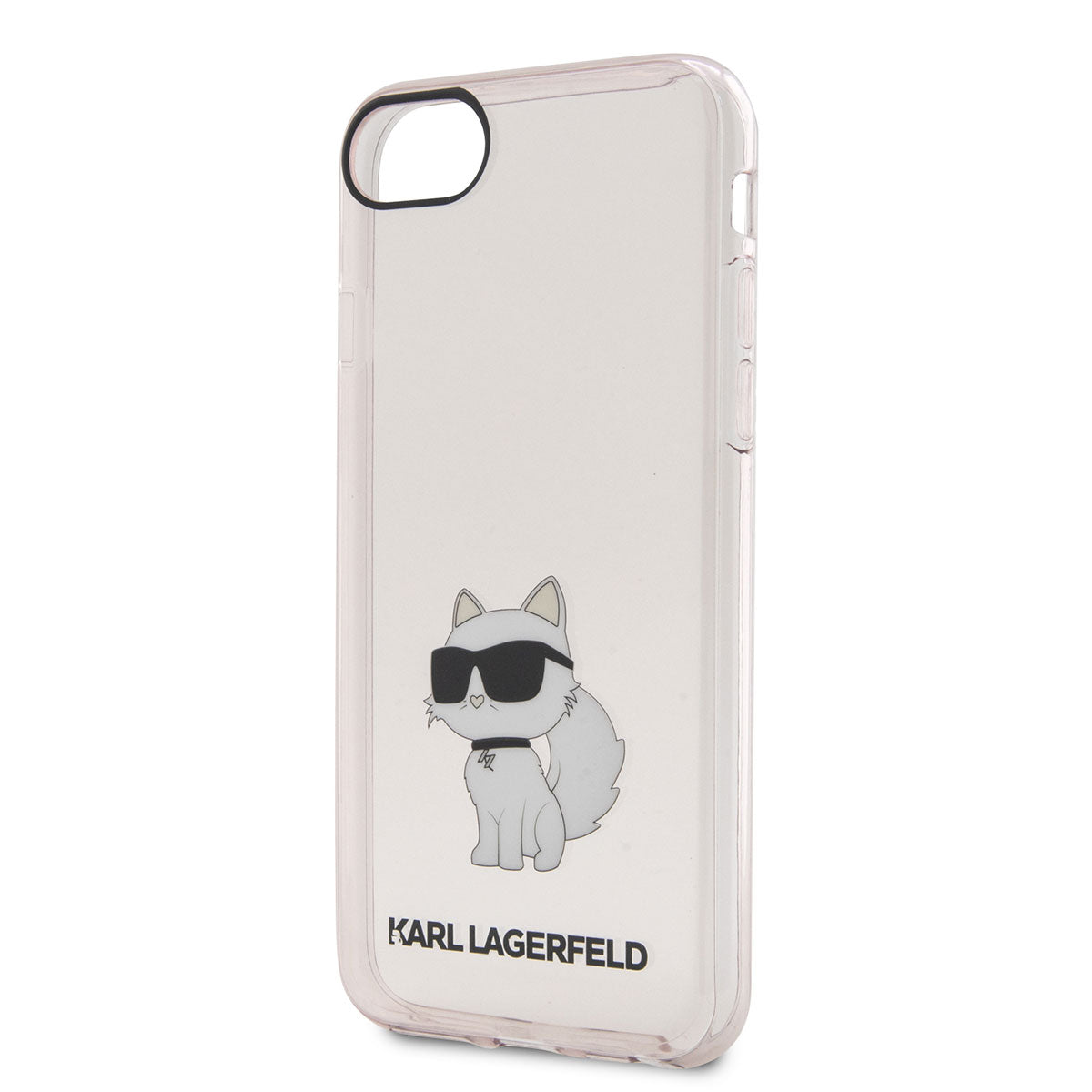 iPhone SE 2022 Kılıf Karl Lagerfeld Transparan Choupette Dizayn Kılıf Pembe