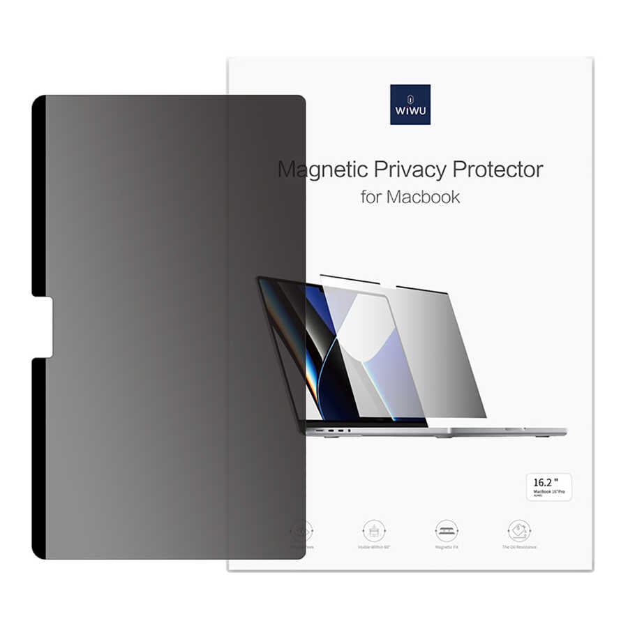 Macbook 13.3' Air 2020 A2337 Wiwu Mıknatıslı Privacy Ekran Koruyucu Siyah