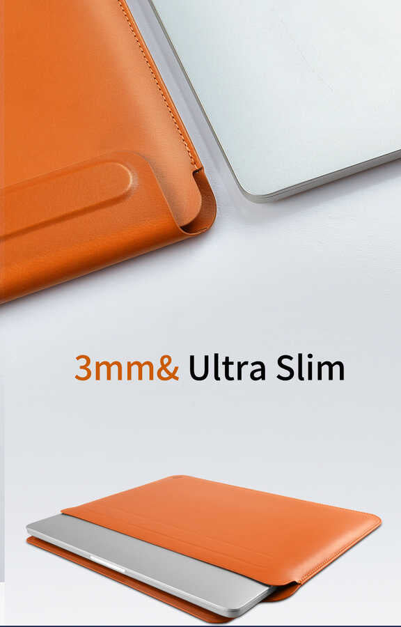Macbook 14.2' 2021 Wiwu Macbook Skin Pro Portable Stand Kılıf Kahverengi