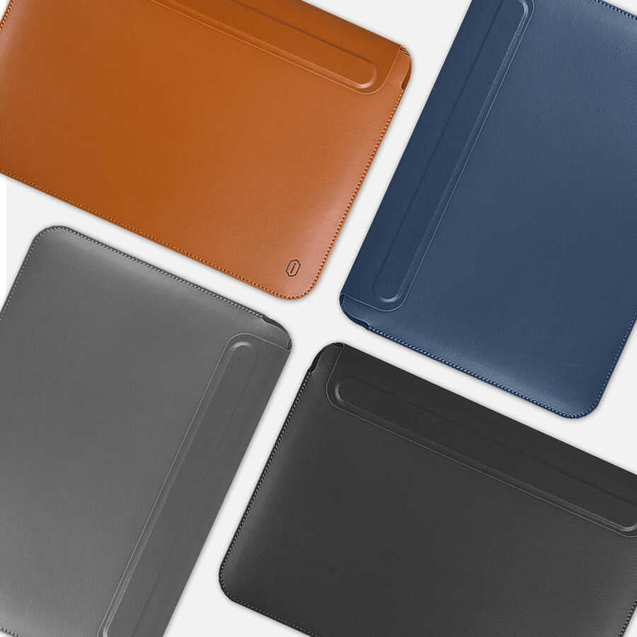 Macbook 14.2' 2021 Wiwu Macbook Skin Pro Portable Stand Kılıf Kahverengi