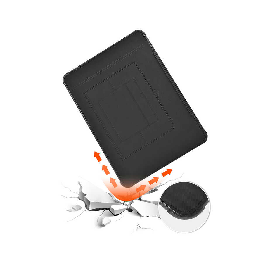 Macbook 16.2' 2021 Wiwu Defender Stand Case Taşınabilir Standlı Magnetik PU Laptop Çantası Siyah