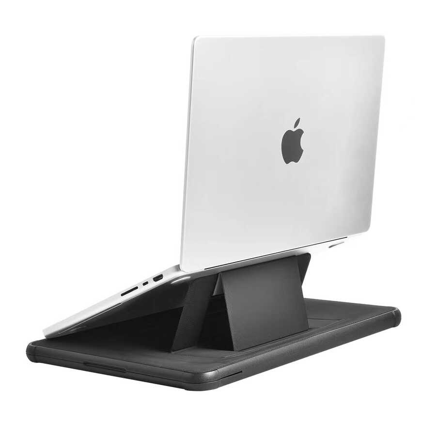 Macbook 16.2' 2021 Wiwu Defender Stand Case Taşınabilir Standlı Magnetik PU Laptop Çantası Siyah