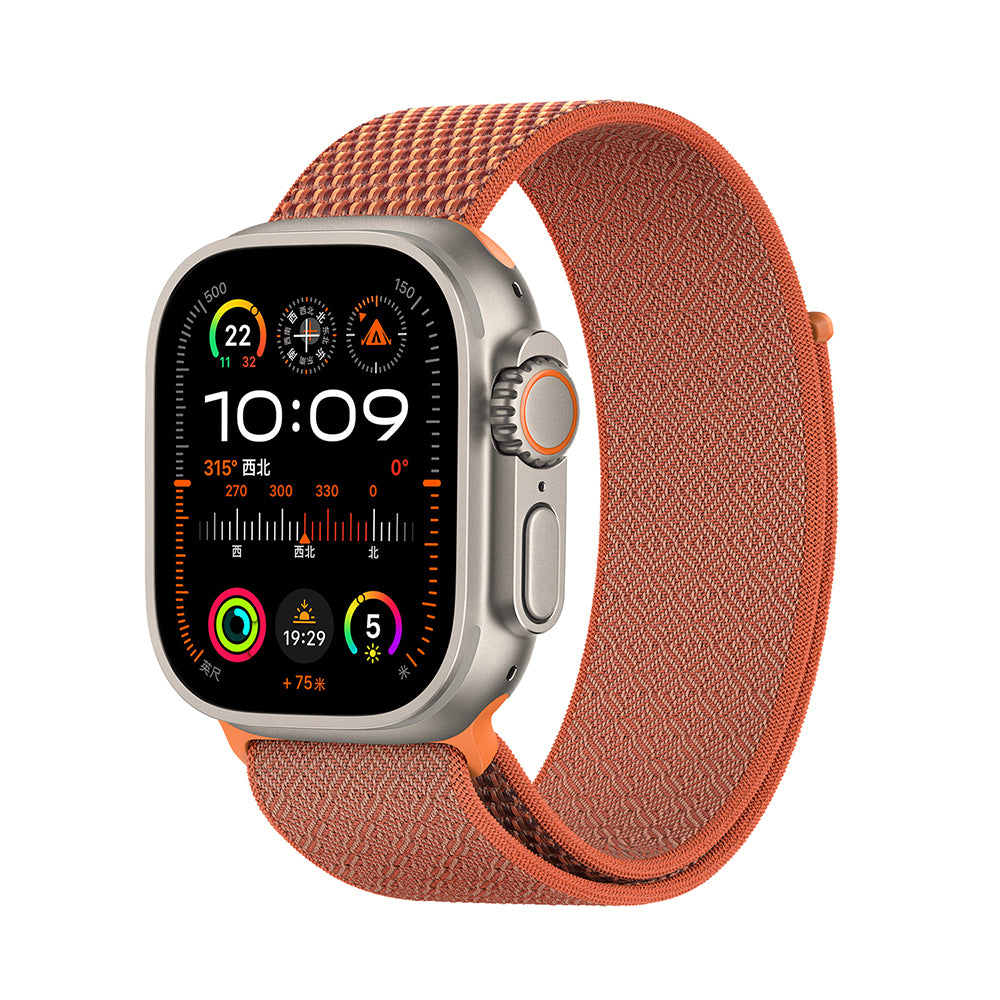 Apple Watch 10 46mm Kordon Wiwu WB501 CloudFlex Serisi Hasır Örgü Strap Kayış Turuncu