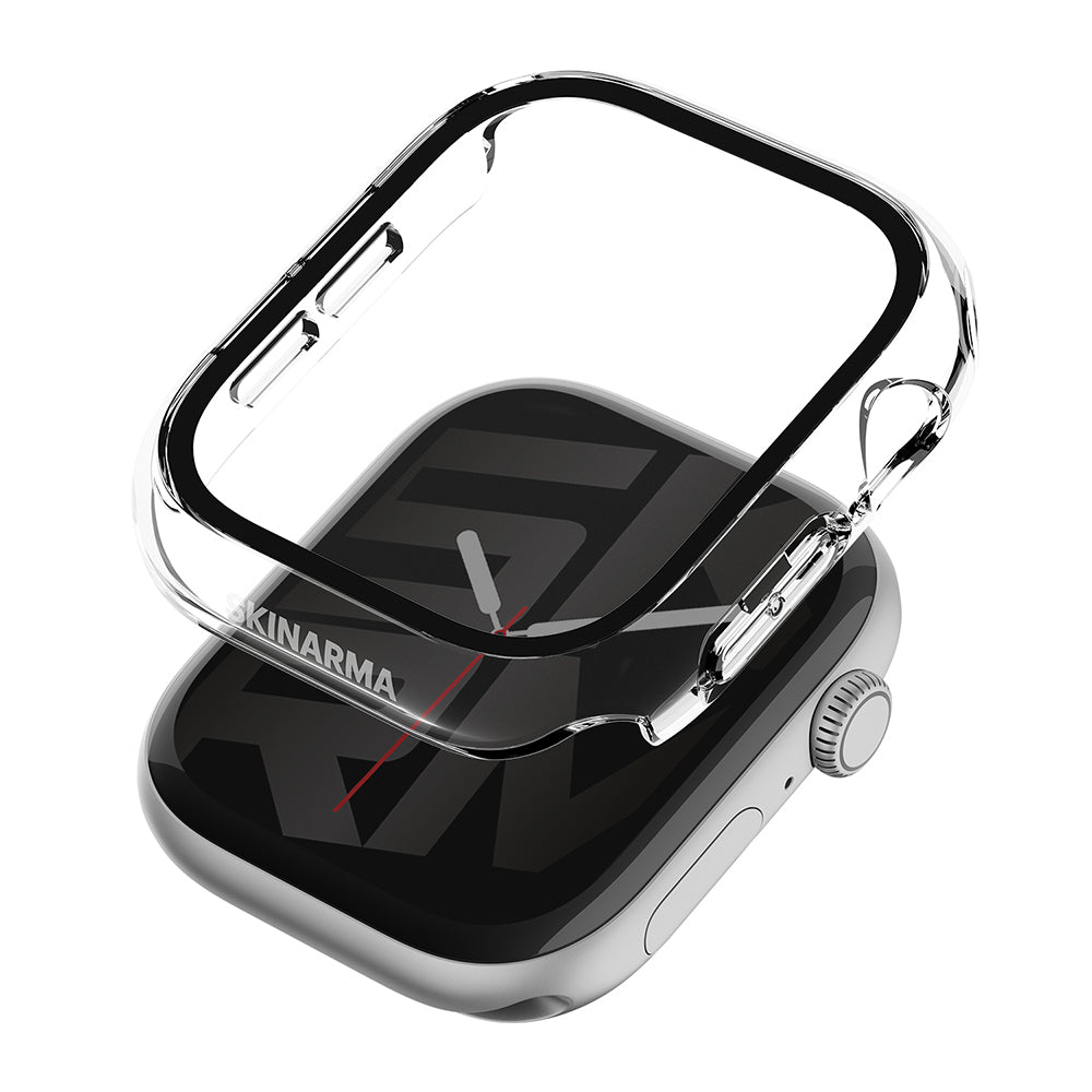 Apple Watch 12 42mm Skinarma Gado Sert Silikon Kasa ve Ekran Koruyucu Siyah