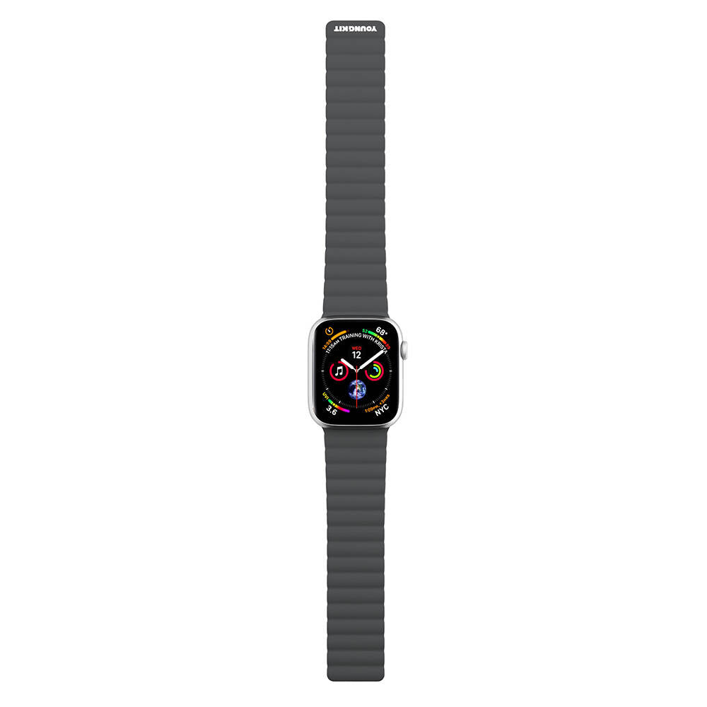 Watch 38mm Kordon Youngkit Classical Magnetik Tak Çıkar Silikon Strap Kayış Gri