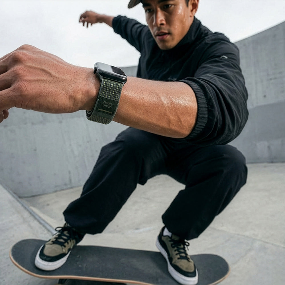 Apple Watch 40mm Native Union Active Watch Loop Serisi Hasır Kordon Koyu Yeşil