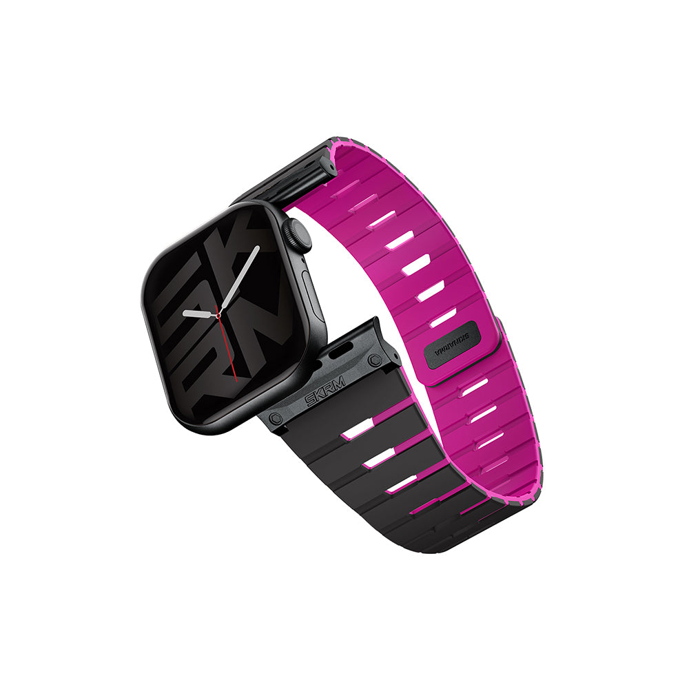 Apple Watch 40mm Skinarma Gemini Serisi TPU Magnetik Silikon Kordon Pembe
