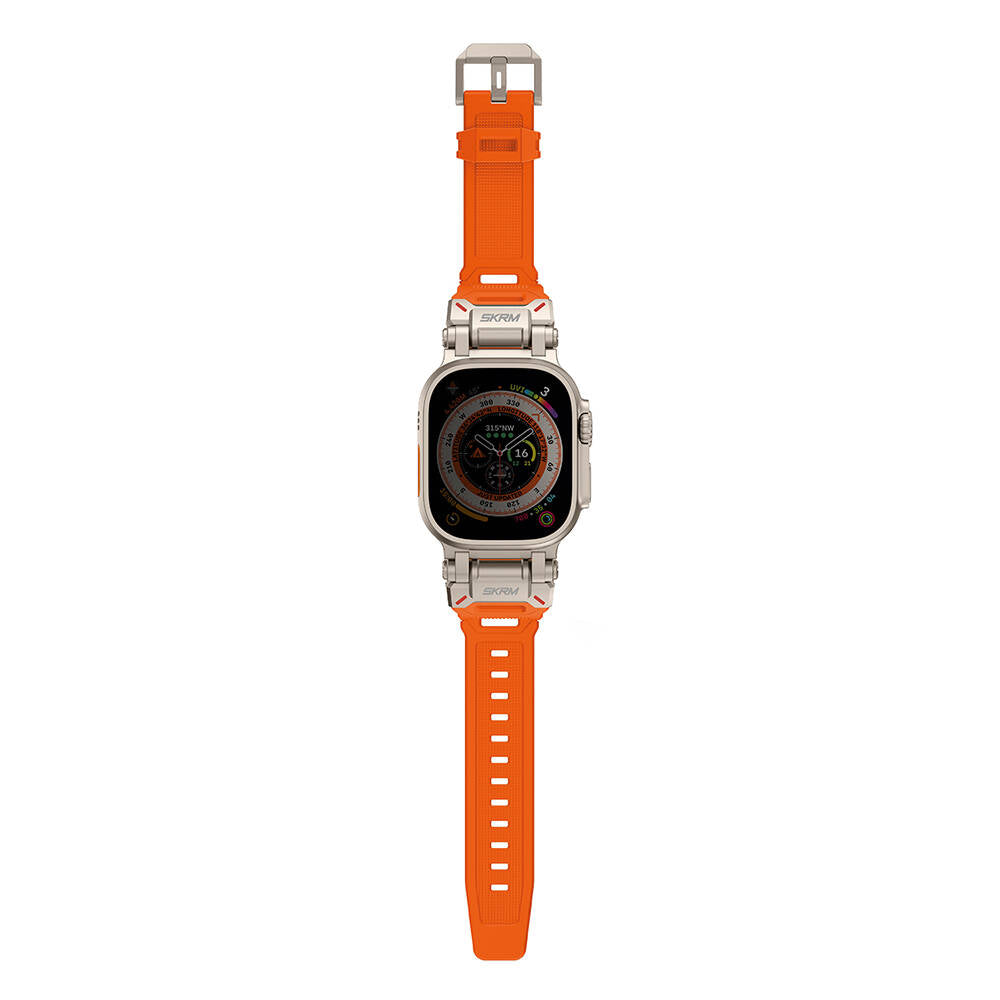 Watch 42mm SkinArma Titon Serisi Hava Alabilen Delikli Silikon Kordon Turuncu