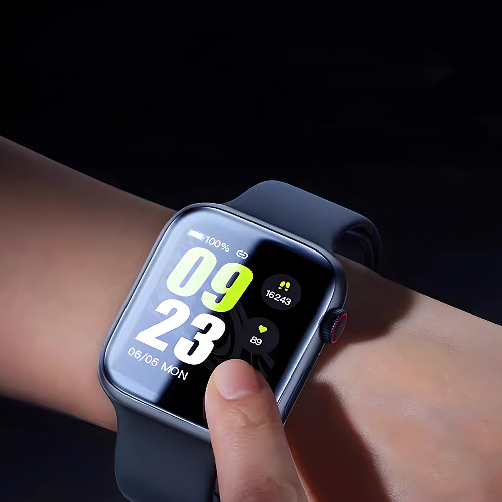 Watch 42mm Wiwu JD-107 Easy Install Serisi HD Ekran Koruyucu Film + Kolay Uygulama Aparatı Siyah