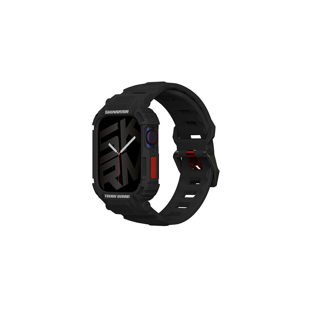 Watch 44 mm Skinarma Mecha 2in1 TPU Kasa Koruyucu + Silikon Kordon Siyah
