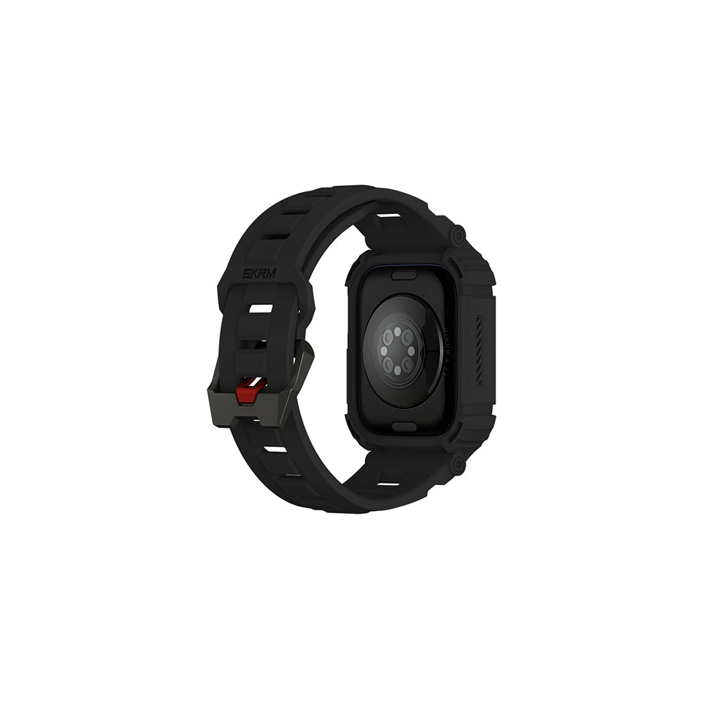 Watch 44 mm Skinarma Mecha 2in1 TPU Kasa Koruyucu + Silikon Kordon Siyah
