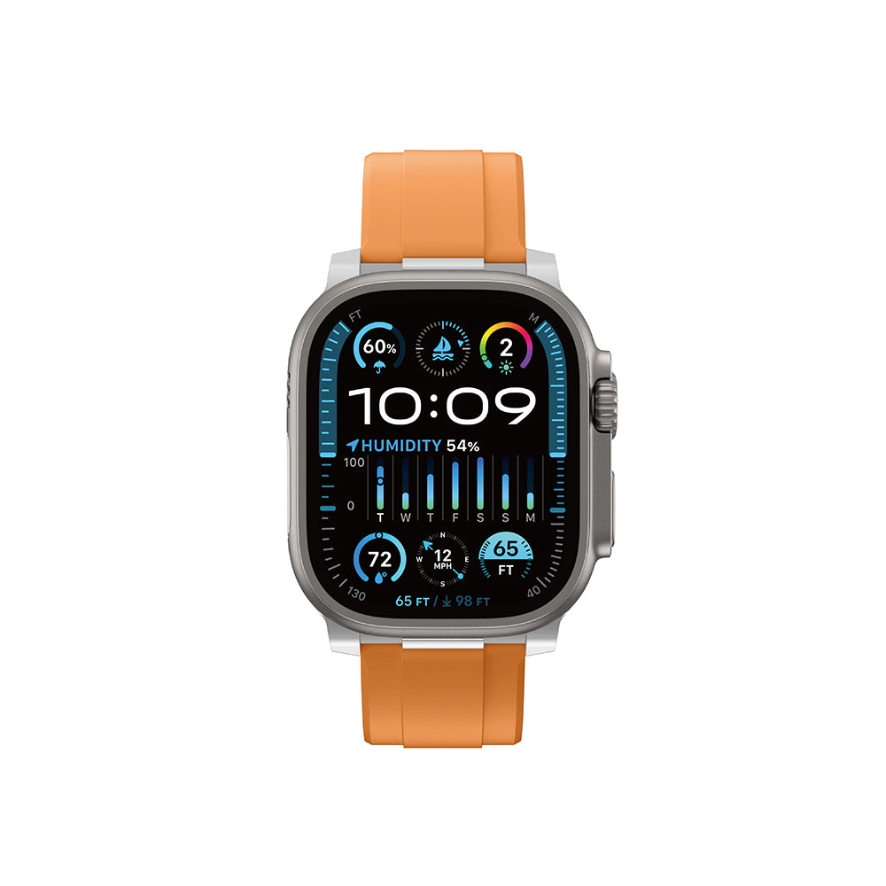 Apple Watch 44mm Amazingthing Titan Chrono Silikon Kordon Beyaz