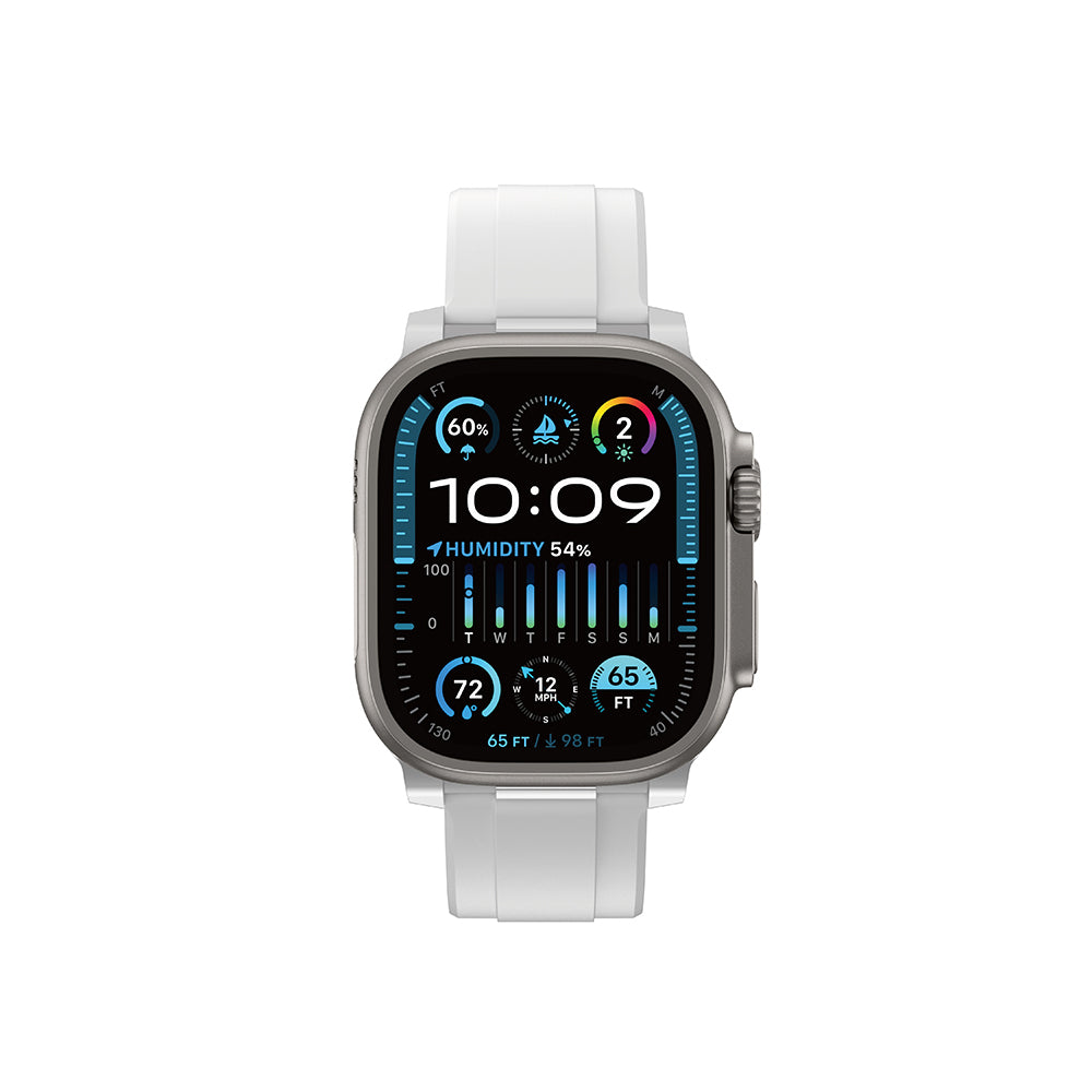 Apple Watch 44mm Amazingthing Titan Chrono Silikon Kordon Beyaz