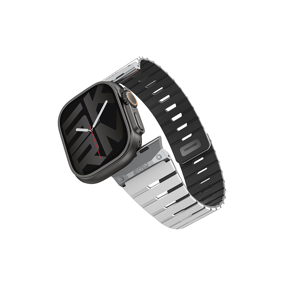 Apple Watch 44mm Skinarma Gemini Serisi TPU Magnetik Silikon Kordon Lacivert