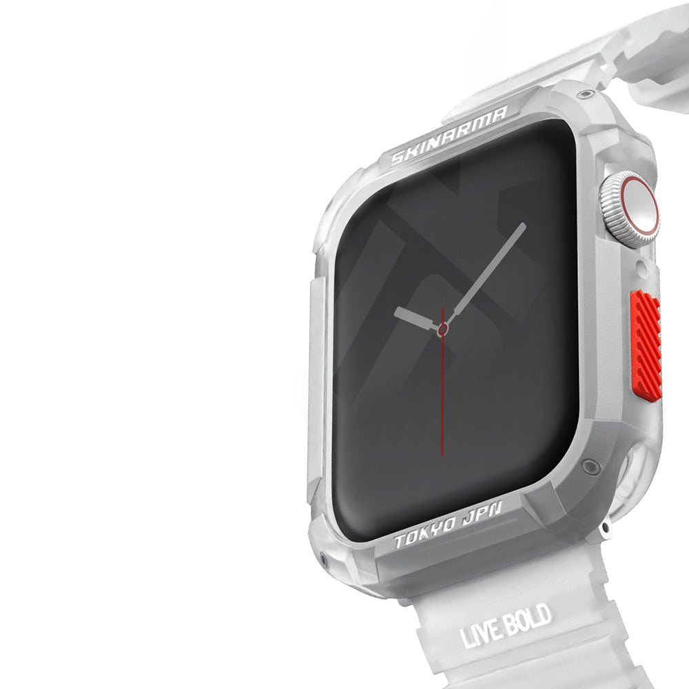 Watch 44mm SkinArma Kurono Buzlu Tasarım Sert PC Kasa Koruyucu Gri