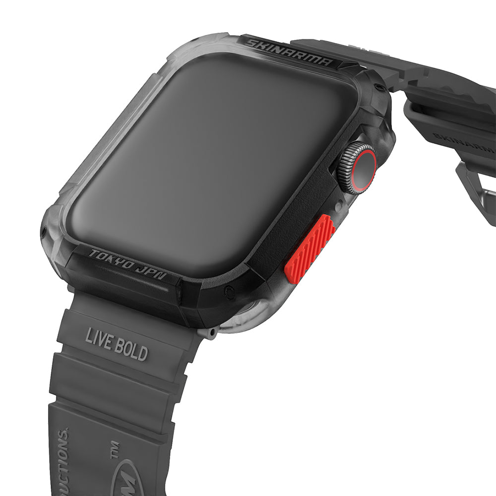 Watch 44mm SkinArma Kurono Sert PC Kasa Koruyucu + Shokku Silikon Kordon Beyaz
