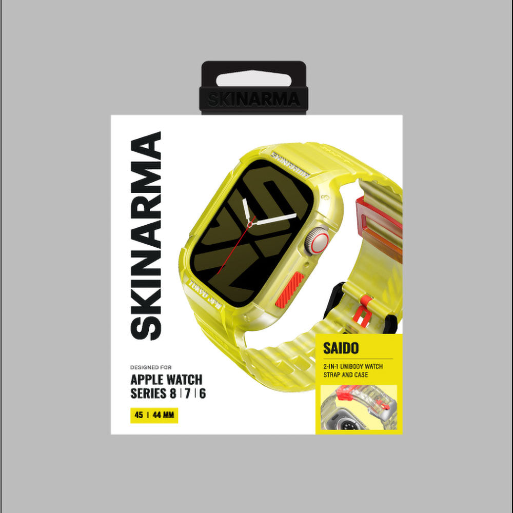 Watch 44mm SkinArma Saido Sert PC Kasa Koruyuculu Silikon Kordon Renksiz